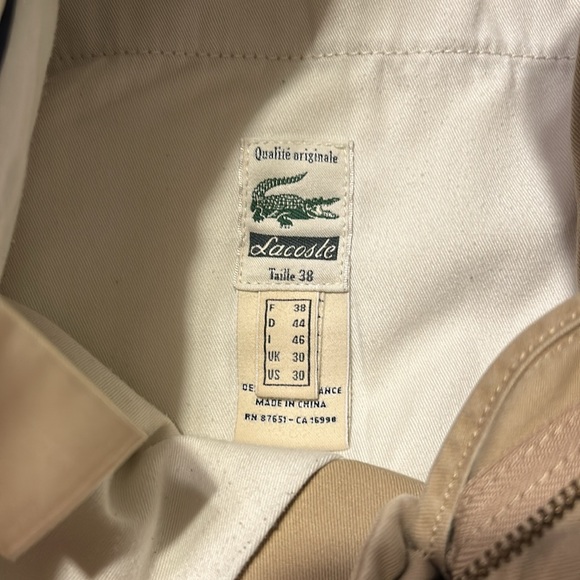 Lacoste size 30 men’s shorts khaki - Picture 3 of 6